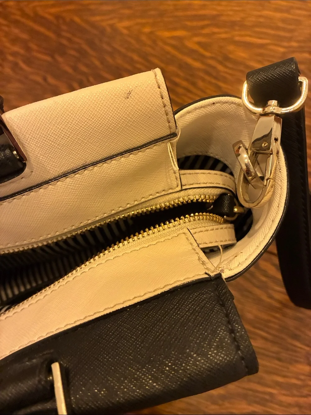 kate spade Black and Cream Structured Satchel